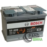 BOSCH S5 A08 70Ah 760A 12V R AGM (175x190x278)